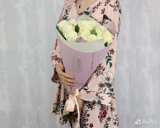 Букет из 15 белых роз premium 60-70 см (Эквадор)