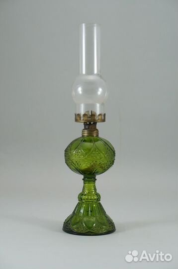 Керосиновая лампа из цветного стекла ретро винтаж