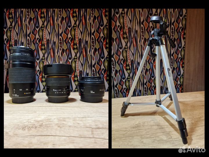 Зеркальный фотоаппарат canon eos 1100d + обьективы