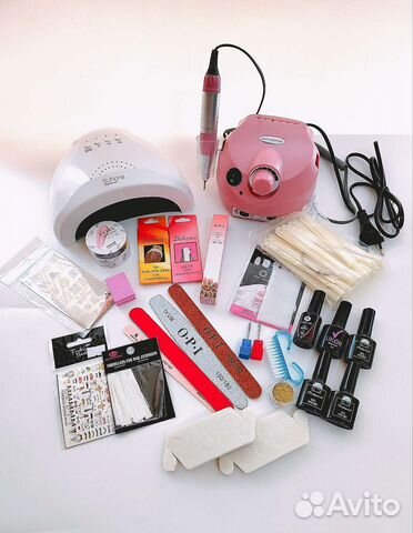 Набор для маникюра с лампой и аппаратом