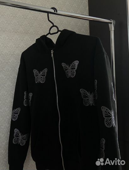 Зип худи со стразами