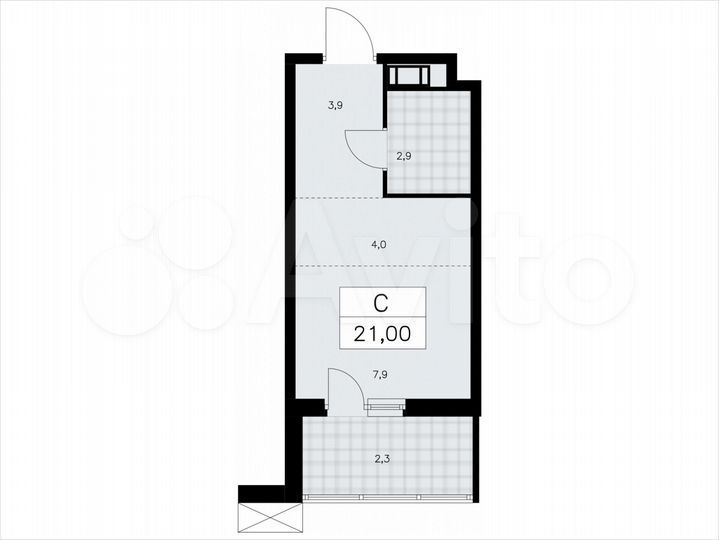 Квартира-студия, 21 м², 3/9 эт.