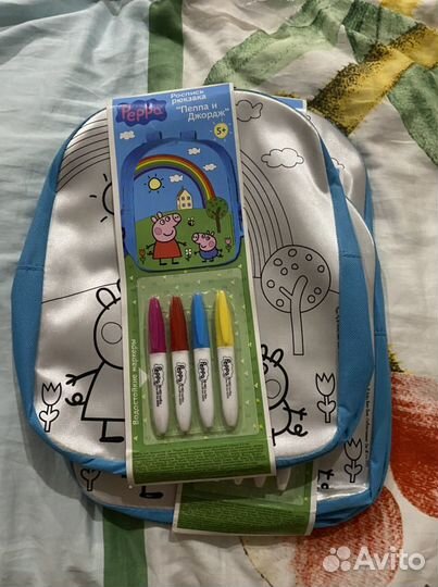 Рюкзак Пеппа и Джордж,роспись рюкзака