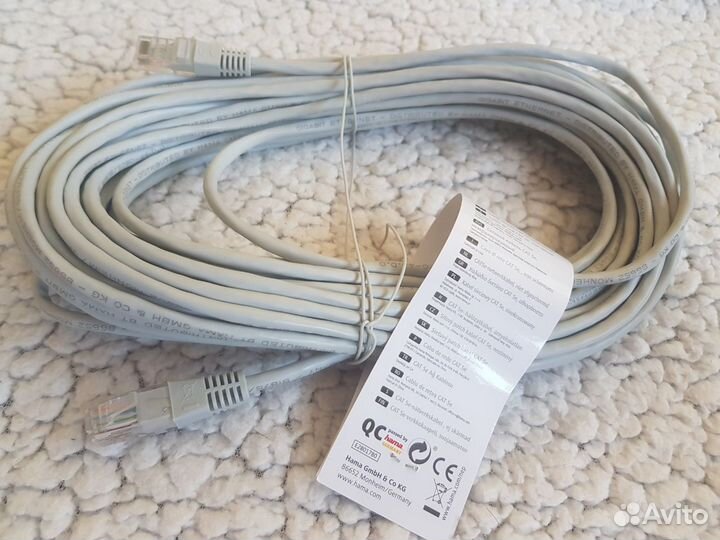Интернет кабель hama 15м, rj45,кат 5е