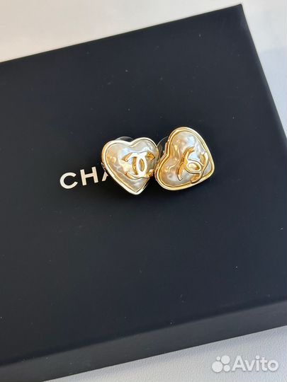 Серьги chanel сердца