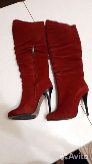Сапоги зимние 34-35р красные