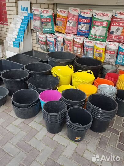 Тазик строительный круглый прямоугольный