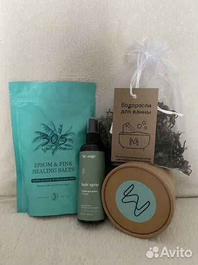 Соль и водоросли для ванн, спрей из Авокадо бокса