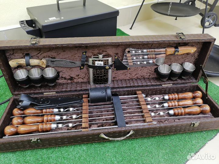 Шампура в чемодане / Шашлычный набор Элит Х