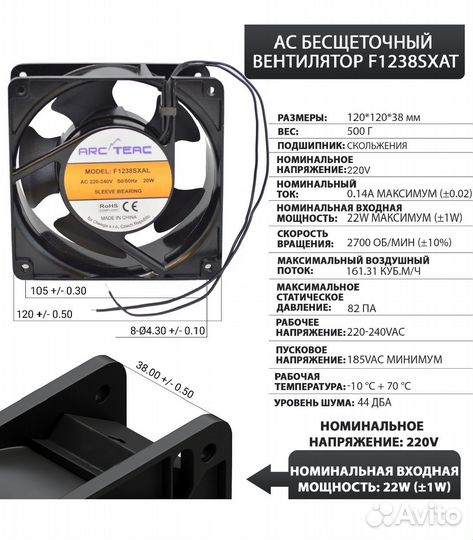 Вентилятор осевой б/у
