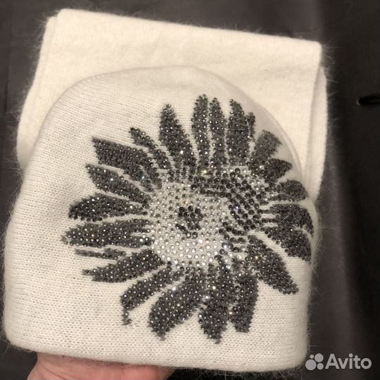 Шапка бини, ушанка, комплект, размер 56