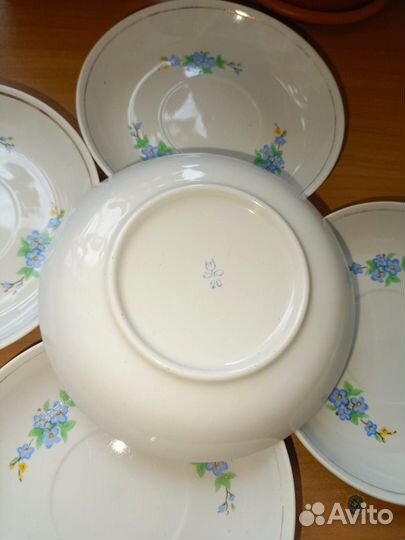 Чайные блюдца СССР Незабудки