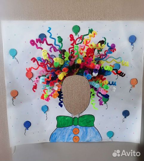 Цифра 1 на годик, кубы, плакат