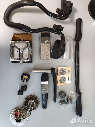 Велозапчасти (Резина педали каретки кассеты рули