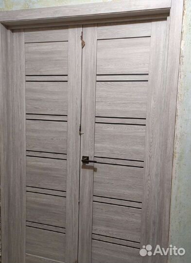 Межкомнатные двери двустворчатые экошпон