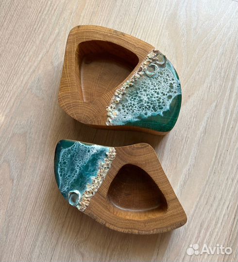 Деревянные подсвечники с эпоксидной смолой