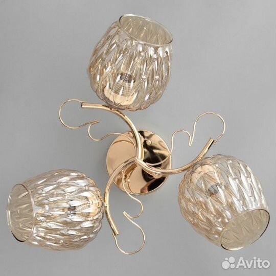 Светильник Camilla 3х40Вт Е27 золото 48х48х23см