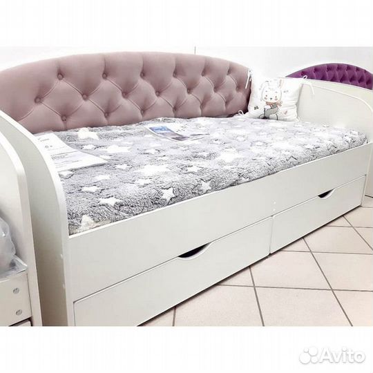 Кроватка с бортиком детская домик из натурального