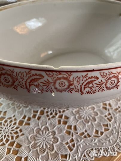 Старинная супница рижский фарфоровый завод