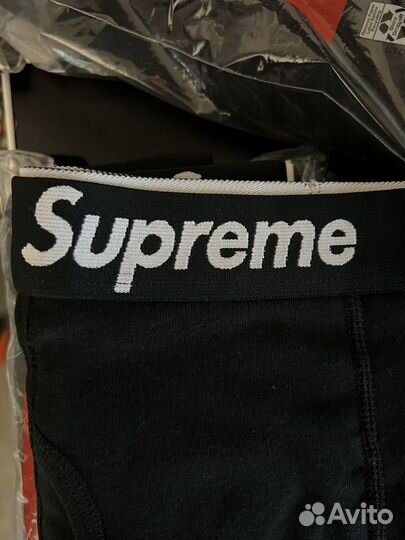 Трусы Supreme x Hanes Boxers (Black) оригинал