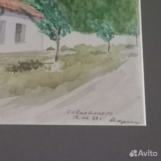 Картина акварель 60-е гг. СССР