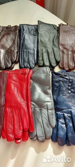 Женские перчатки из натуральной кожи цветные