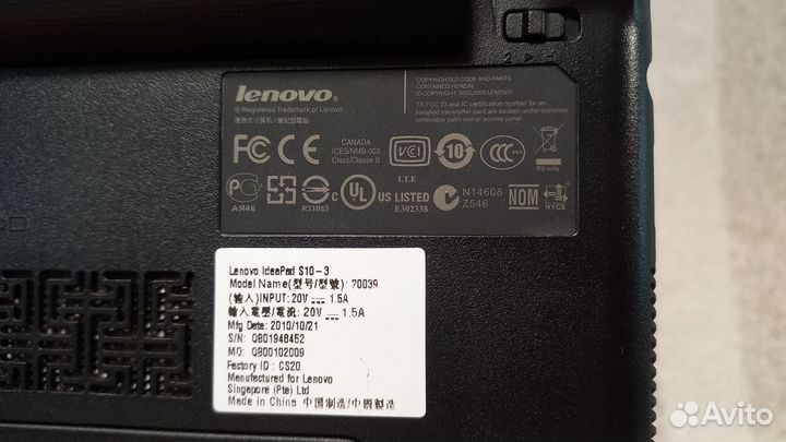 Нетбук Lenovo s10-3