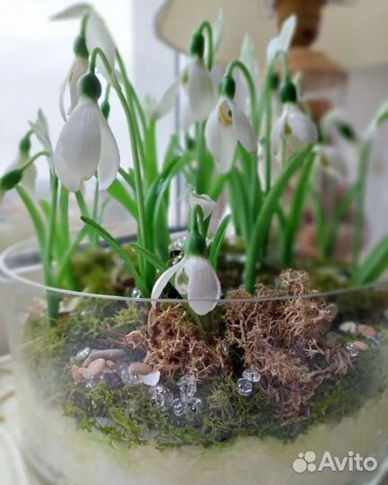 Подснежники из холодного фарфора