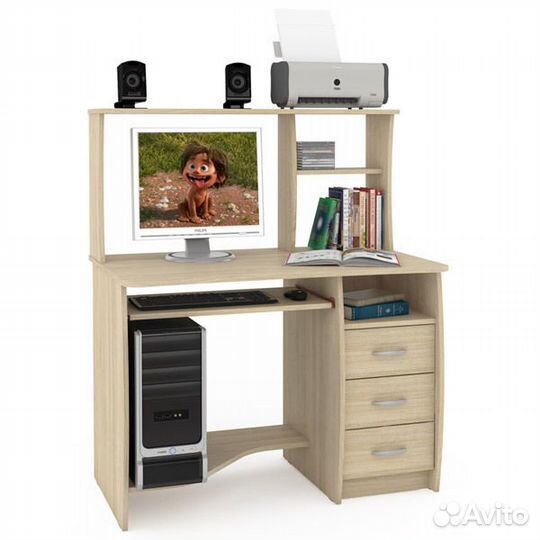 Компьютерный стол Комфорт 4 ск дуб паллада