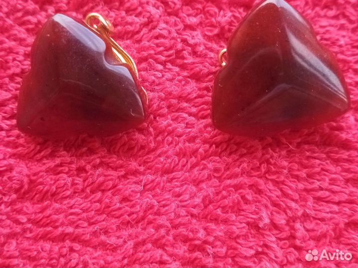 Янтарь винтажные клипсы СССР