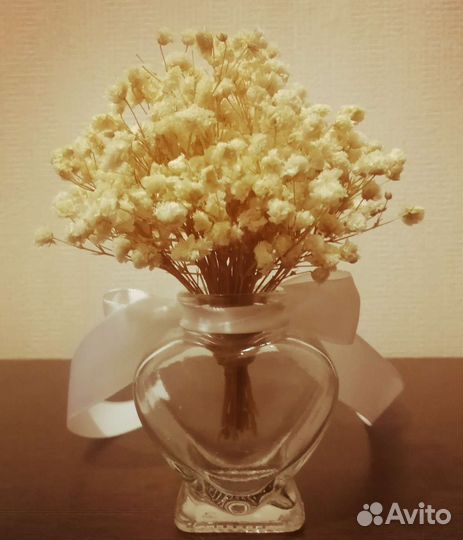 Мини-Букет из Гипсофил в вазочке в форме сердца