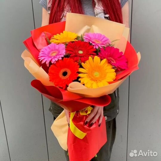 Букет из Разноцветных Гербер. Цветы с Доставкой