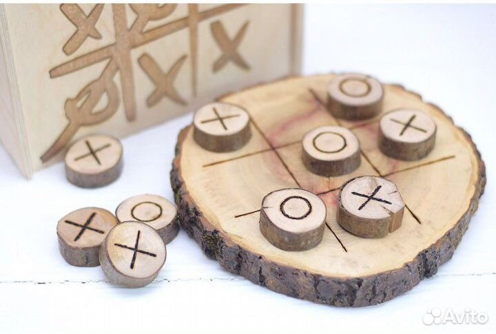 Настольная игра деревянные крестики нолики