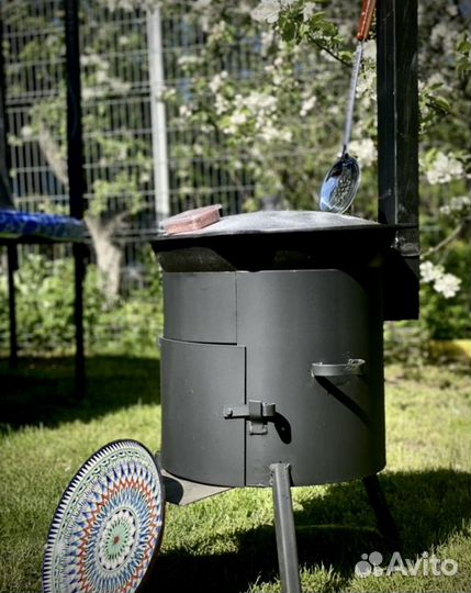 Чугунный казан + печь.шумовка в подарок