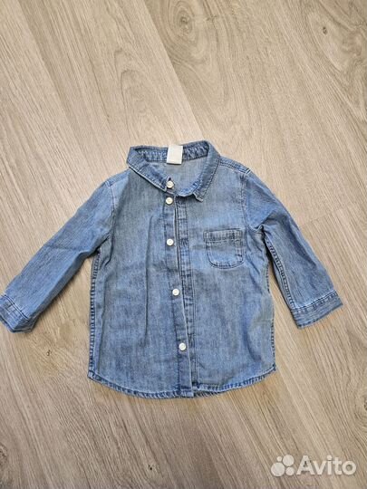 Джинсовая рубашка h&m для мальчика