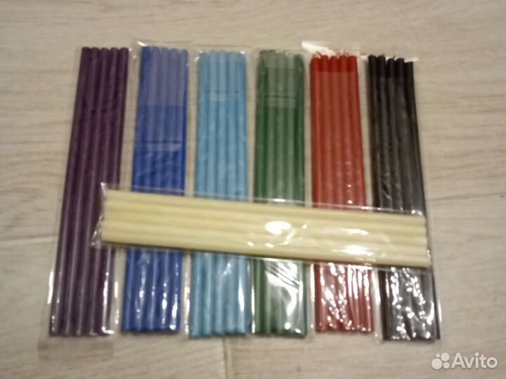 Набор Восковых свечей, цветные, 5 штук