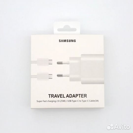 Сетевое зарядное устройство + кабель, Samsung 25W