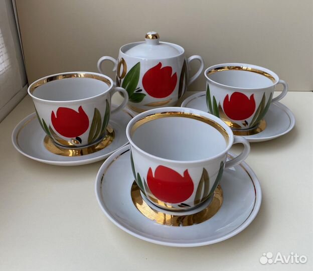 Чайные пары, сахарница, Краснодар з-д Чайка,1980-е