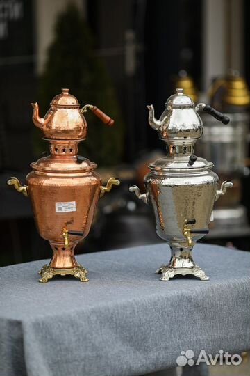 Самовар угольный медный турецкий 4л