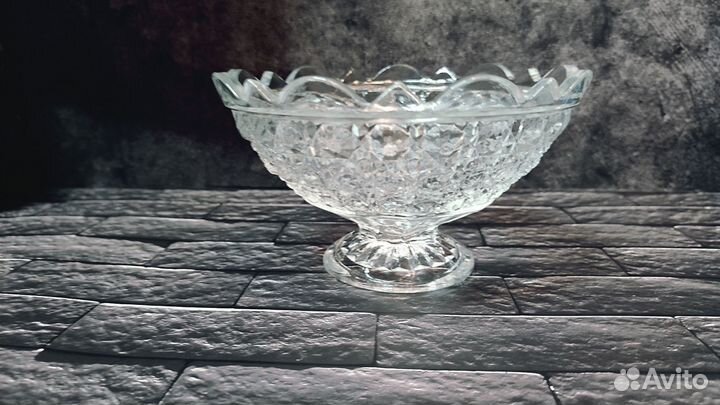 Конфетница на ножке Хрусталь Винтаж