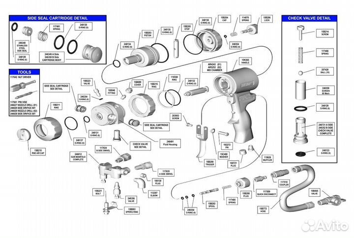 Graco Fusion AP все запчасти до винтика