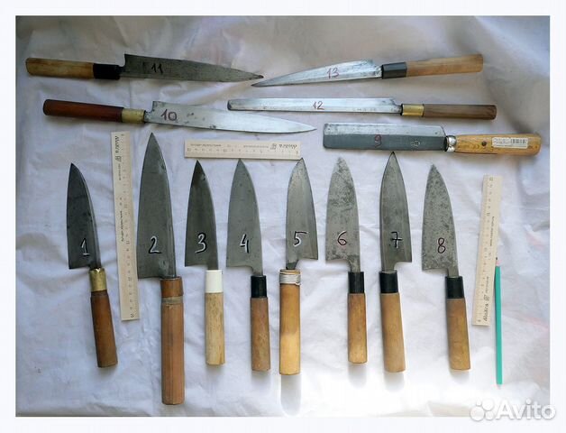 Япония Ковка Клеймо Кухонные старинные ножи