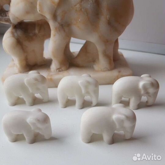 Набор мраморных слоников, времен СССР