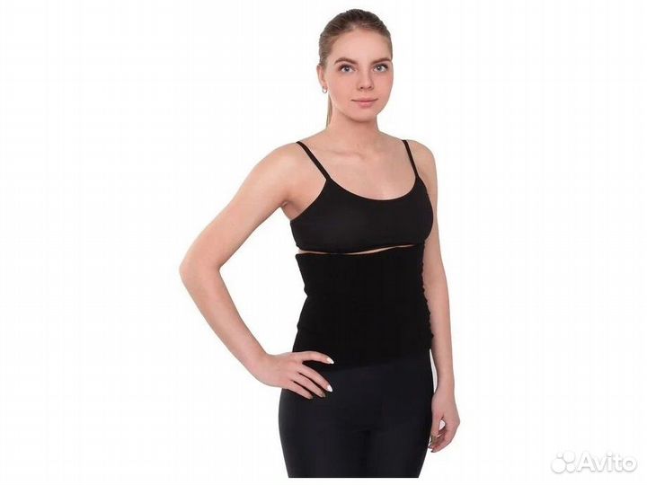 Пояс разогревочный Indigo, флисовый, черный