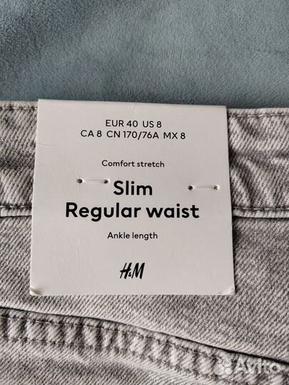 Джинсы новые H&M Slim Regular Ankle Jeans р.40eu