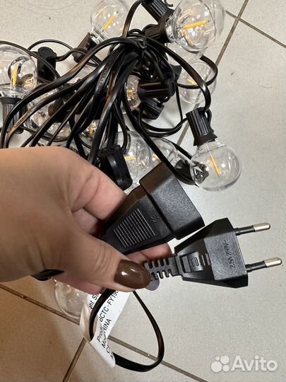 Ретро гирлянда с лампочками уличная