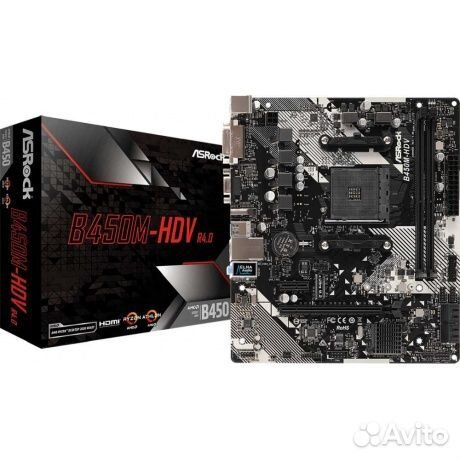 Материнская плата Asrock B450M-HDV R4.0 Socket AM4