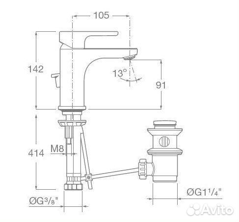 Смеситель для раковины Roca Atis 5A3083C0M хром