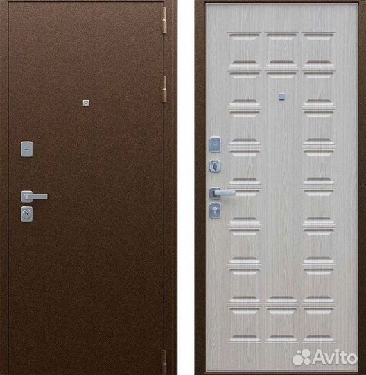 Дверь входная коричневая металлическая Спартак