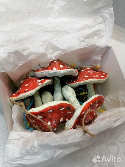 Ватные елочные игрушки